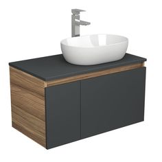 Комплект для ванной: тумба Bau Blackwood 80, раковина BAU 48х34, смеситель Hotel Still Bauedge