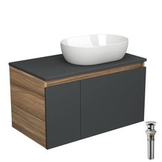 Тумба Bau Dream Blackwood 80 с раковиной BAU Nimb, выпуск Bauedge