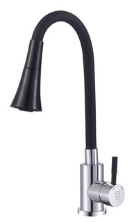 Смеситель для кухни Argo SOLID 43338 двухпозиционный, пластичный излив, черный