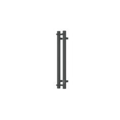 Полотенцесушитель электрический, профильный BAU Stella Square 10х80, 1 крючок, черный Bauedge