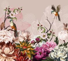 Фотообои Divino Decor F коллекцияF-340-1Крупные розовые цветы 300х270-1Divino