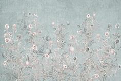 Фотообои Divino Decor F коллекцияF-387 Цветочный орнамент (голубой) 2 400х270-1Divino