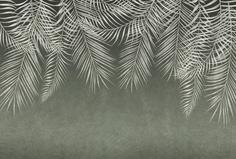 Фотообои Divino Decor F коллекцияF-228 Тропические листья на зелёном фоне 400х270-1Divino