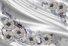 Фотообои Divino Decor Z-171 Броши с голубыми камнями на шелке 400х270 DIVINO