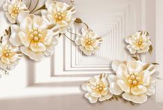 Фотообои Divino Decor F коллекцияF-049 Жемчужные цветы в тоннеле 400х270-1Divino