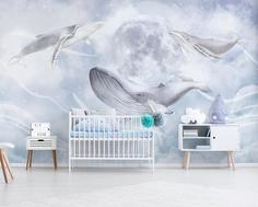 Фотообои Divino Decor F коллекцияF-270-1Три кита у луны 400х270-1Divino