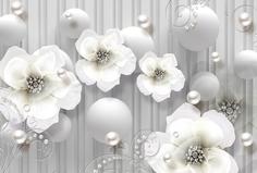 Фотообои Divino Decor Z-243 Шары с крупными цветами 400х270 DIVINO