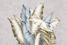 Фотообои Divino Decor F коллекцияF-265 Листья на бежевом фоне 400х270-1Divino