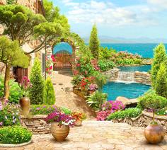Фотообои Divino Decor F коллекцияF-165 Старинный дом на берегу моря 300х270-1Divino