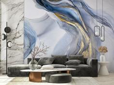 Фотообои Divino Decor F коллекцияF-233 Абстрактные голубые разводы 400х270-1Divino