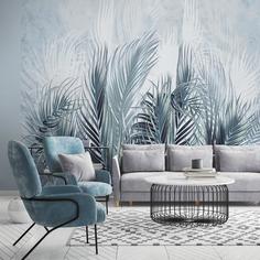 Фотообои Divino Decor F коллекцияF-182 Зелёно-голубые листья 300х270-1Divino