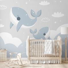 Фотообои Divino Decor F коллекцияF-116 Улыбчивые киты 400х270-1Divino