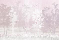 Фотообои Divino Decor F коллекцияF-080-1Розовый лес с фламинго 400х270-1Divino