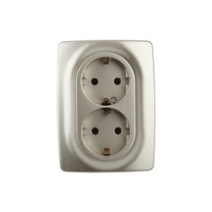 Розетка ЭРА 12-2106-04 2X2P+E Schuko, 16A-250В, IP20, шампань Б0031231 ERA