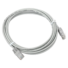 Патч-корд кат.5e неэкранированный UTP оболочка PVC сер. (3.0м) TeraLINK PRO EKF TRP-5EUTP-