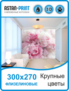 Фотообои флизелиновые Крупные цветы 300х270 Astan