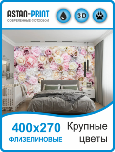 Фотообои флизелиновые Крупные цветы 400х270 Astan