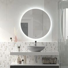 Зеркало для ванной с сенсором,холодной подсветкой Reflection Hoop D800