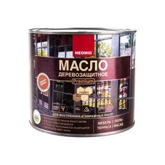 Масло Neomid Premium деревозащитное, с натуральным воском, красное дерево, 2 л