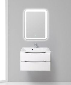 База под раковину подвесная с двумя выкатными ящиками, Bianco Lucido, 750x450x500, MARINO- Bel Bagno