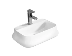 Раковина накладная Cerutti SPA CR0061 белая глубокая под смеситель 530*370*135