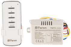 Дистанционный выключатель FERON TM74 230V 1000W 4-х канальный 30м с пультом управления, бе