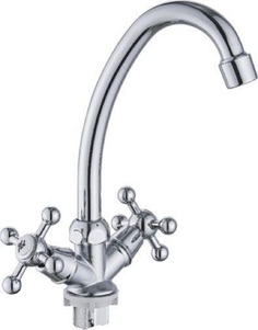 Смеситель на раковину Cronwil CB330-49 керамическая кран-букса, хром, крепление гайка