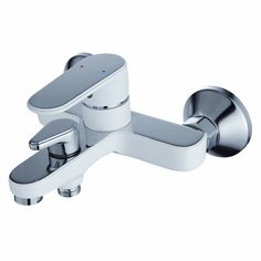 Смеситель для ванны Diadonna с коротким изливом, картридж 35 мм, белый с хромом