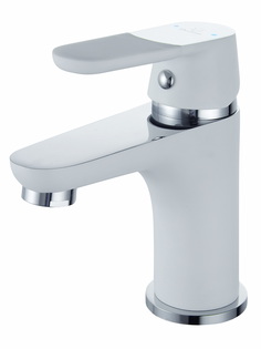 Смеситель на раковину Diadonna D87-110114W картридж 35 мм, белый, крепление гайка