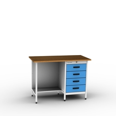 Стенка-полка для верстака Standart 1200 мм, с одной тумбой, светло-серая, RAL7035 Garwin PRO