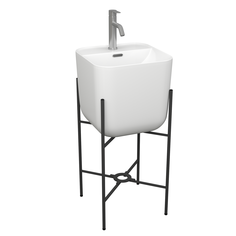 Раковина напольная с металлическими ножками BAU Soul белая+смеситель Dream Bauedge