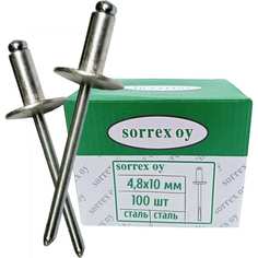 SORREX Заклепка широкий бортик сталь/сталь 4,8х10 бортик 16мм (100штук) SSLA 48100 100 No Brand