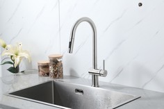 Смеситель для кухни Frap F60807 с выдвижной лейкой сатин