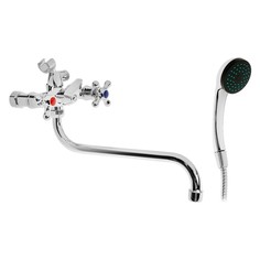 Смеситель для ванны Istok life Standard 0402.417, двухвентильный, с длинным изливом, хром