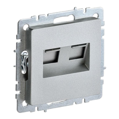 Розетка компьютерная двойная СП RJ45 кат.5E BRITE РК10-2-БрА алюм. IEK BR-K20-1-K47