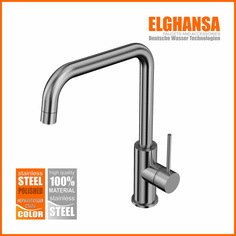 Смеситель для кухни Elghansa 56A1116-Steel однорычажный из нержавеющей стали
