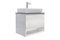 Тумба COMFORTY "Прага-60" дуб белый с раковиной COMFORTY 9055RA-50