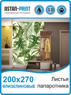 Флизелиновые фотообои Листья папоротника 200х270 Astan