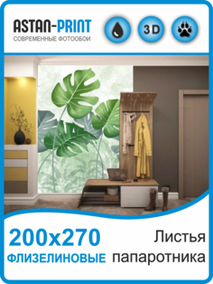 Флизелиновые фотообои Листья папоротника 200х270 Astan