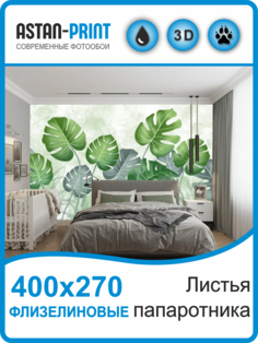 Флизелиновые фотообои Листья папоротника 400х270 Astan