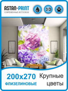 Фотообои флизелиновые Крупные цветы 200х270 Astan