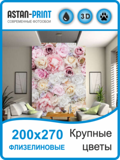 Фотообои флизелиновые Крупные цветы 200х270 Astan