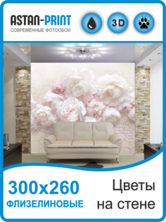 Флизелиновые фотообои Цветы 300х260 Astan