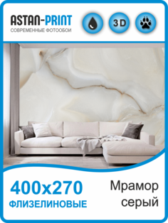 Флизелиновые фотообои Мрамор серый 400х270 Astan