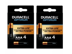 Батарейка Duracell алкалиновая OPTIMUM AAA,LR03-4BL,1.5 В,5000394158726,2 уп х 4 шт