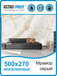 Флизелиновые фотообои Мрамор серый 500х270 Astan