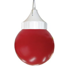 Подвесной светильник ЭЛЕТЕХ "Шар" 150 НСП 03-60-001 красный ПЭ корпус пластик белый