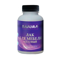 Лак для мебели матовый, полиуретановый, бесцветный, без запаха, SAFORA 200г