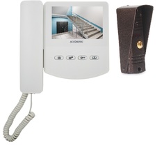 Комплект видеодомофона для дома:монитор с трубкой АТ-VD4ЗЗС с вызывной панелью Россия