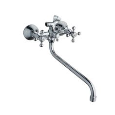 Смеситель для ванны Haiba HB2208, 2-ручки, хром, длинный поворотный излив Китай